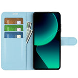 Xiaomi 13T / 13T Pro  Litchi Leather Flip Cover w. Wallet - Blue