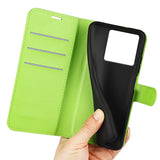 Xiaomi 13T / 13T Pro  Litchi Leather Flip Cover w. Wallet - Green