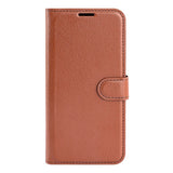 Xiaomi 13T / 13T Pro  Litchi Leather Flip Cover w. Wallet - Brown