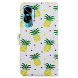 Honor 90 Lite PU Leather Case w. Wallet og Strap - Pineapple