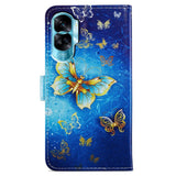 Honor 90 Lite PU Leather Case w. Wallet og Strap - Gold Butterflies