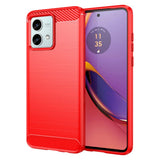 Motorola Moto G84 Brushed Carbon Plastic Case - Red