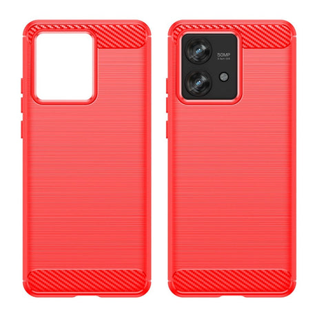 Motorola Edge 40 Neo Brushed Carbon Plastic Case - Red