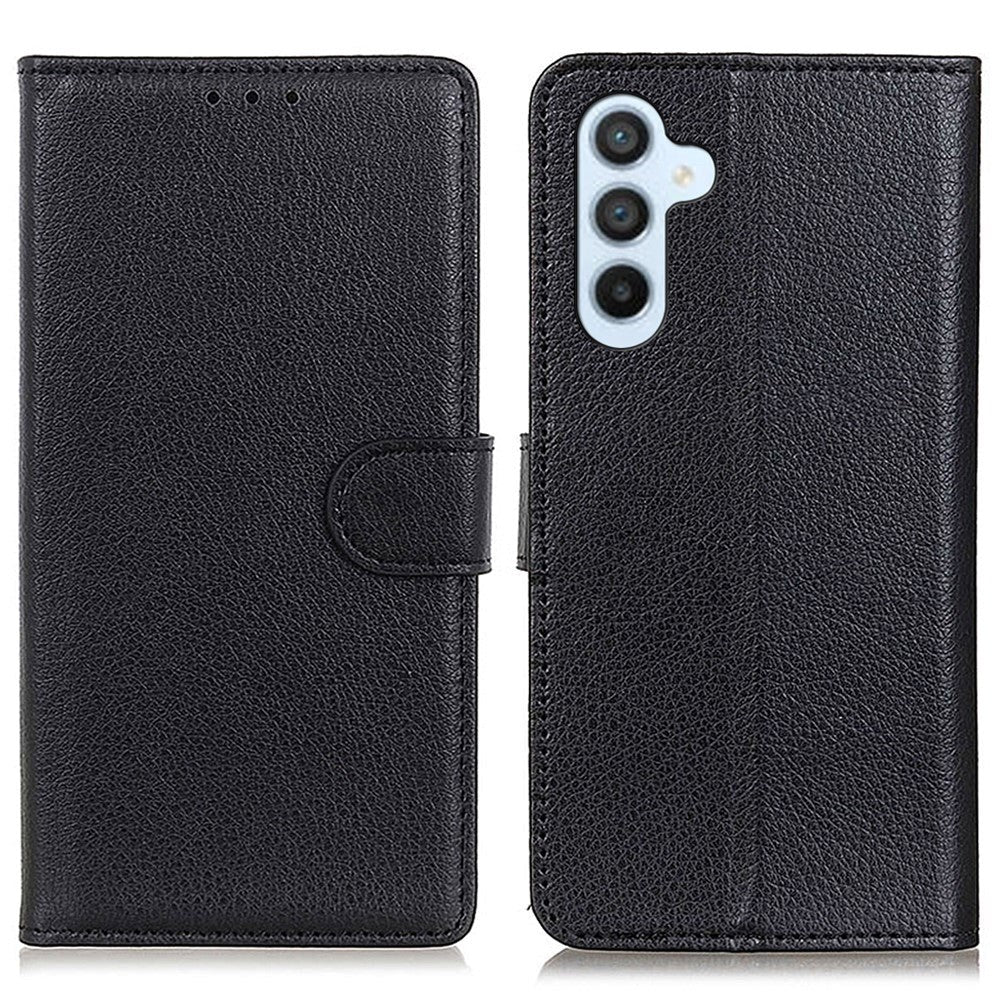 Samsung Galaxy A05s Litchi Leather Case w. Wallet - Black