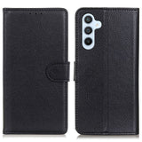 Samsung Galaxy A05s Litchi Leather Case w. Wallet - Black