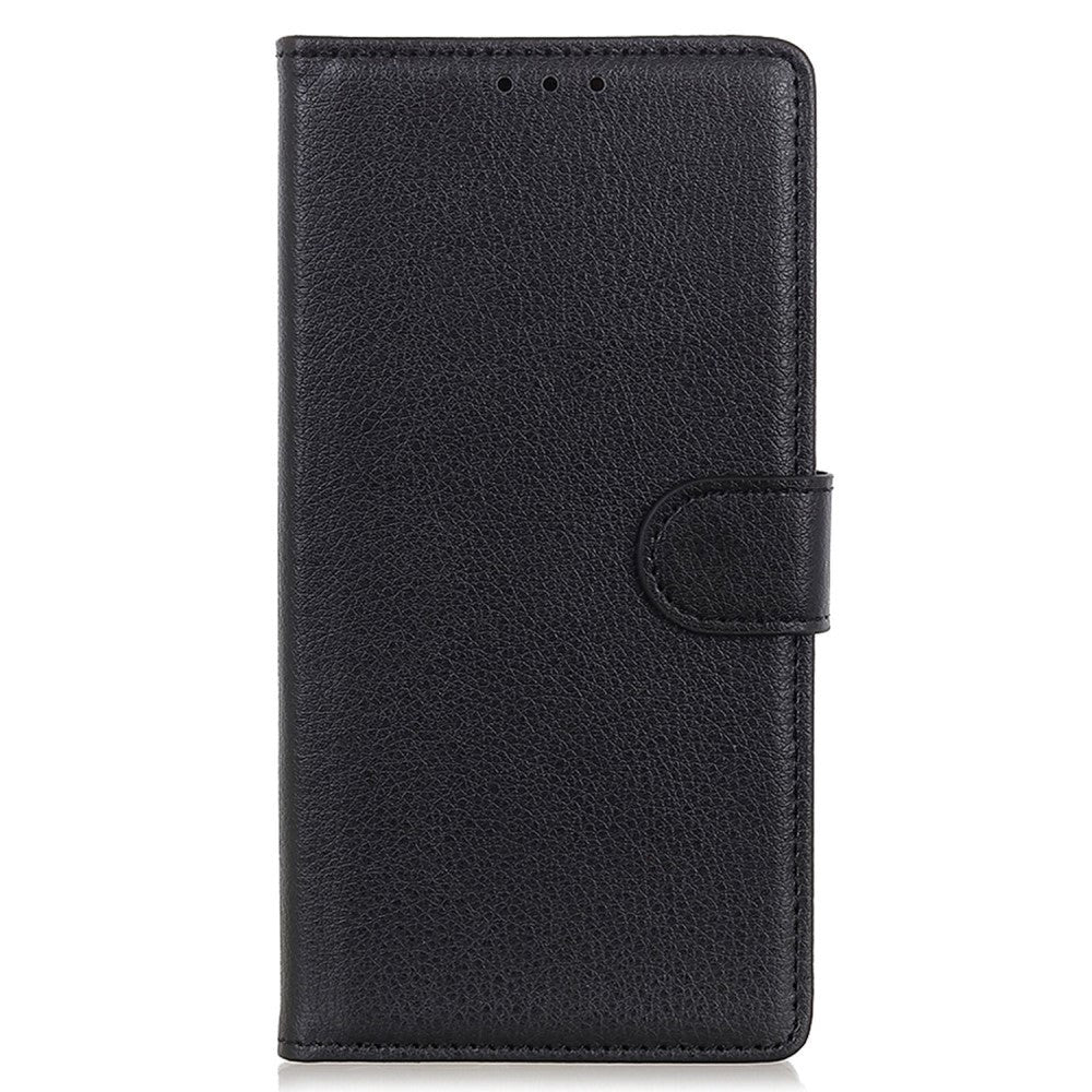 Samsung Galaxy A05s Litchi Leather Case w. Wallet - Black