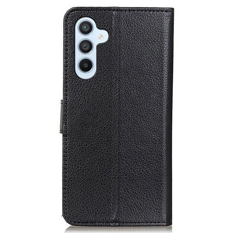 Samsung Galaxy A05s Litchi Leather Case w. Wallet - Black