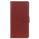 Samsung Galaxy A05s Litchi Leather Case w. Wallet - Brown