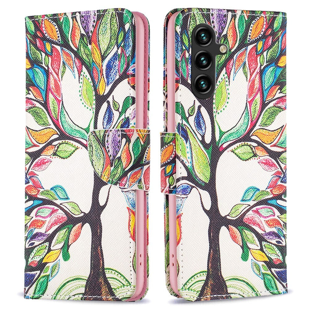 Samsung Galaxy A15 (5G) / A15 Leather Wallet Case & Print - Colorful Tree