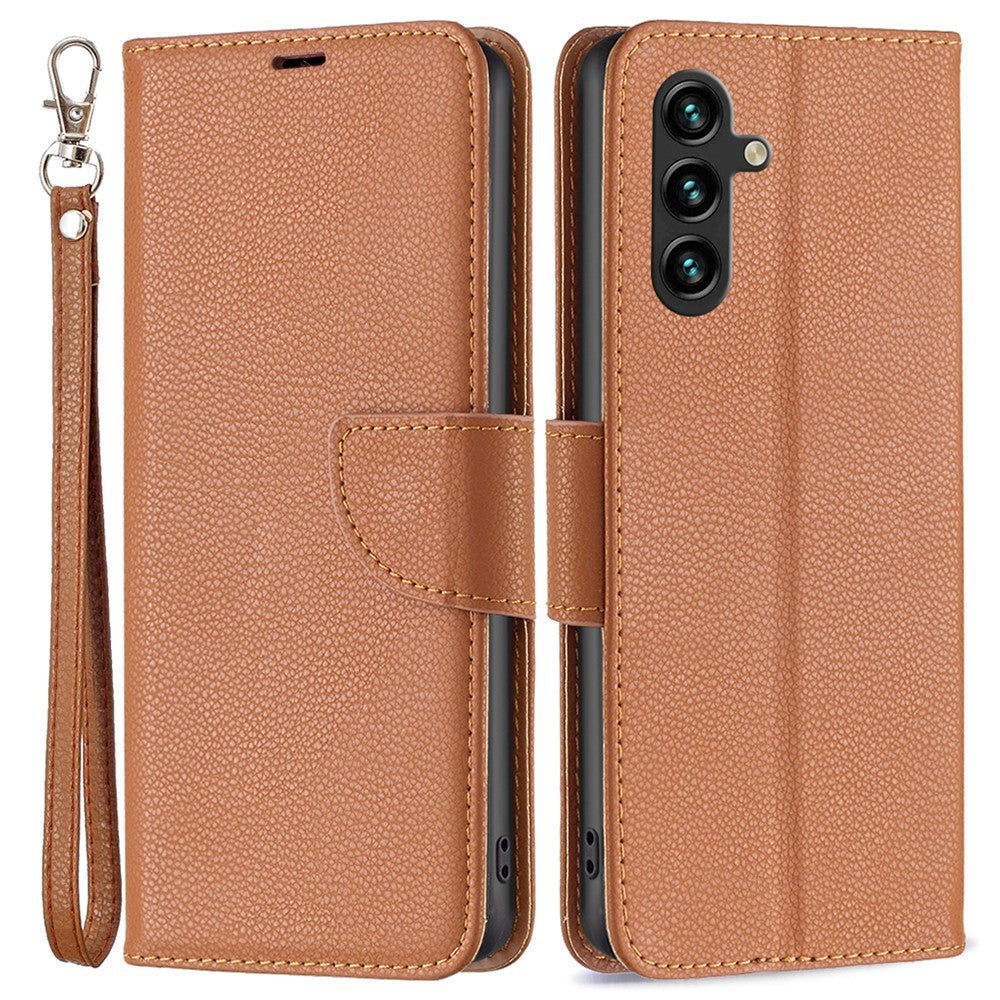 Samsung Galaxy A15 (5G) / A15 PU Litchi Leather Wallet Case - Brown