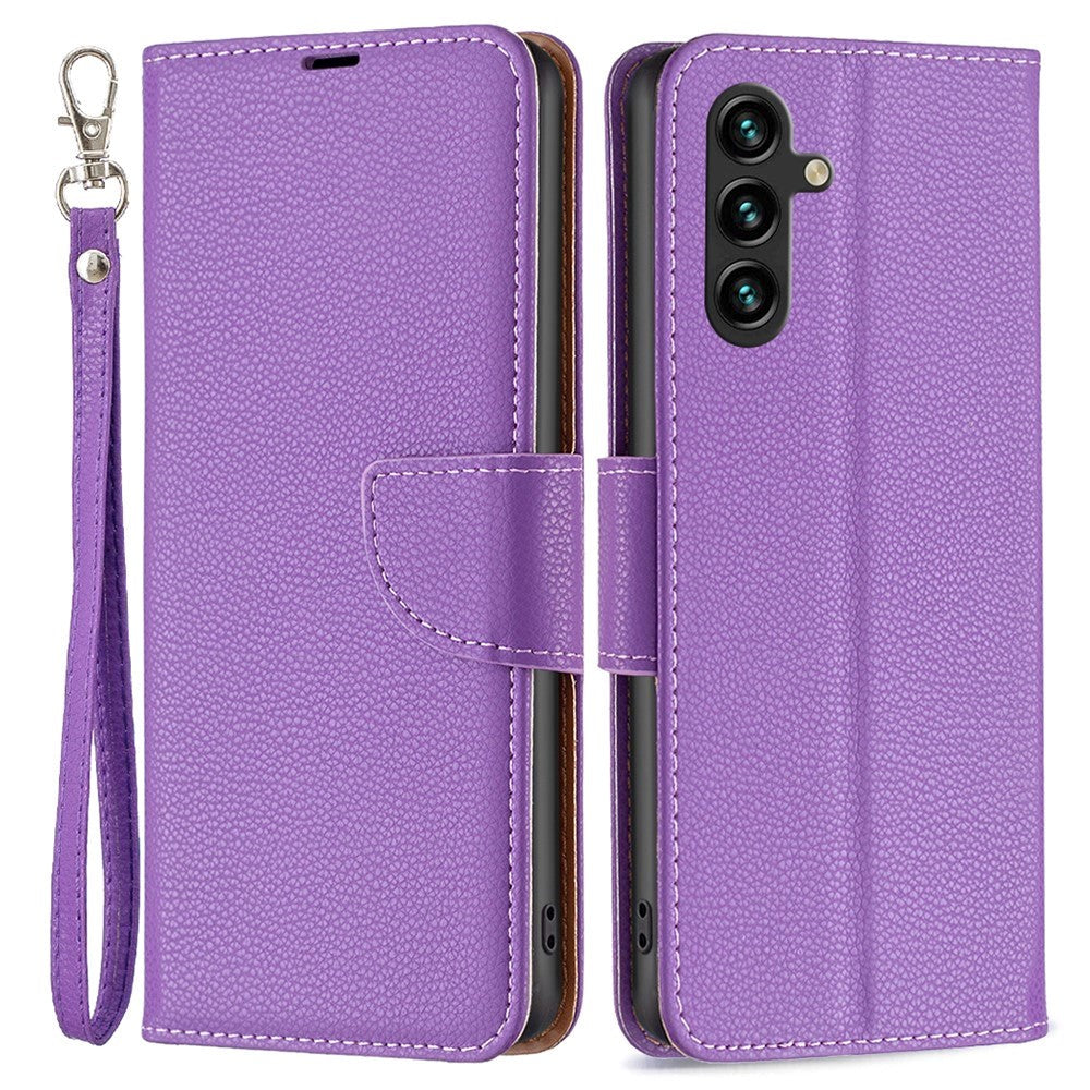 Samsung Galaxy A15 (5G) / A15 PU Litchi Leather Wallet Case - Purple