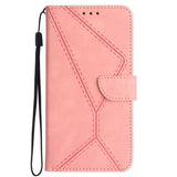 Motorola Edge 40 Neo Patterned Leather Case with Wallet and Strap - Pink