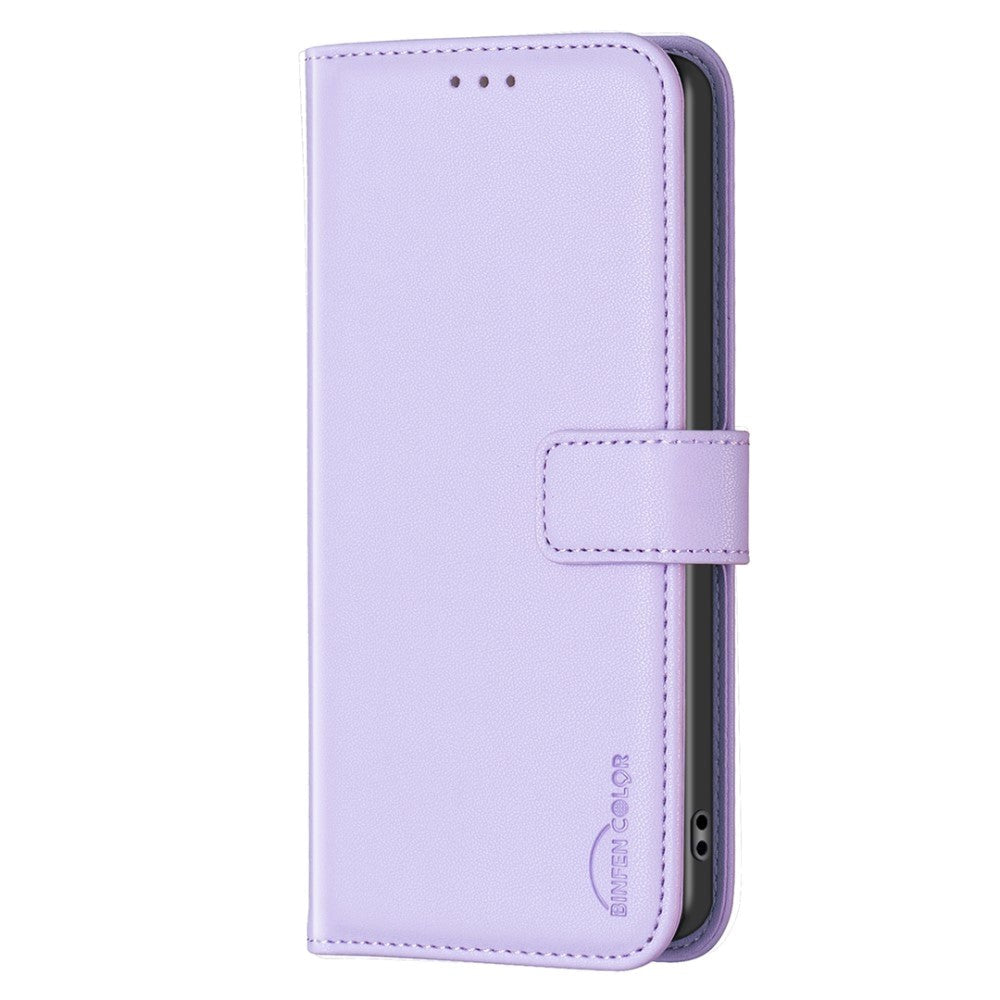 Motorola Moto G54 Leather Case w. Stand Function & Card Holder - Light Purple