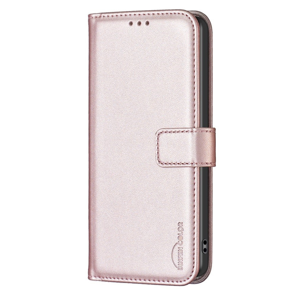 Honor X6a BINFEN Faux Leather Flip Case with Card Holder & Stand Function - Pink