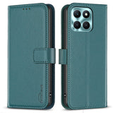 Honor X6a BINFEN Faux Leather Flip Case with Card Holder & Stand Function - Green