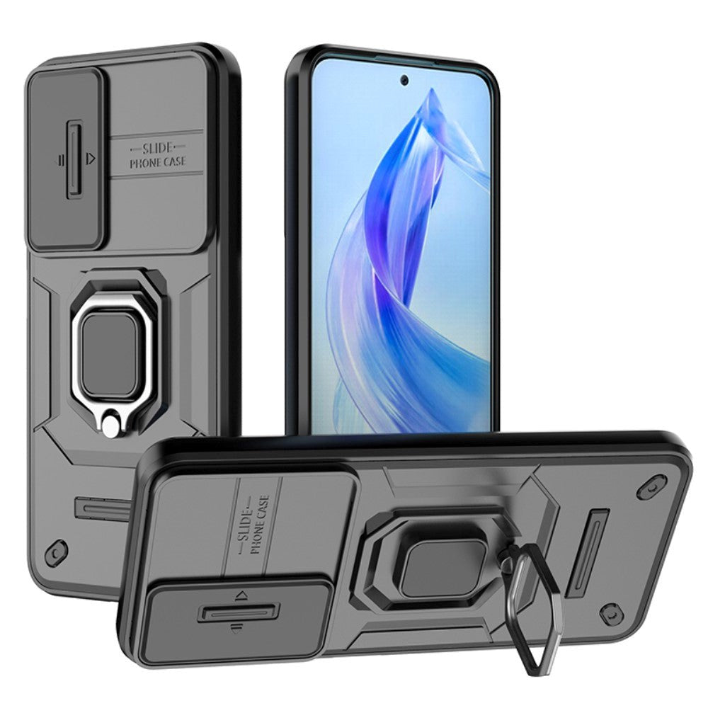 Honor 90 Lite Tough Case w. Magnetic Kickstand & Cam Slider - Black