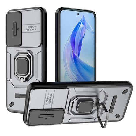 Honor 90 Lite Tough Case w. Magnetic Kickstand & Cam Slider - Grey