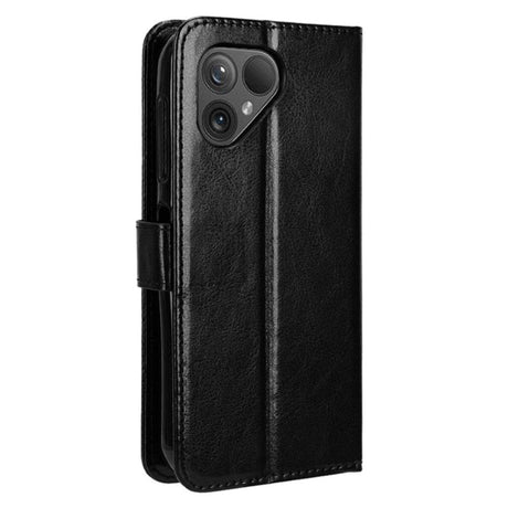 Fairphone 5 Leather Flip Case w. Wallet & Strap - Black