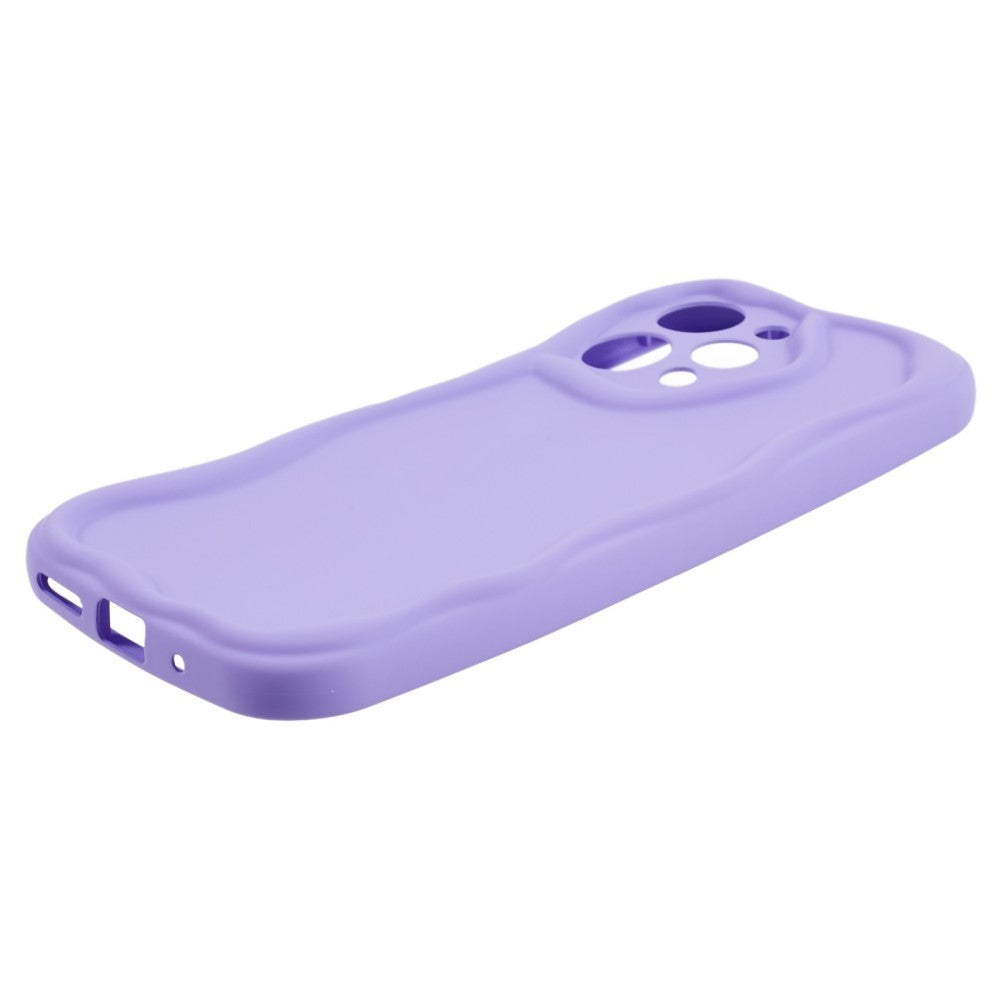 Xiaomi Redmi 12 (4G) Flexible Plastic Case w. Wavy Edges - Purple