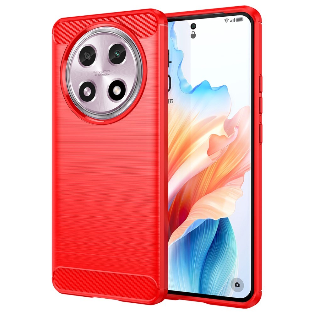 EIDERWOOD Oppo A2 Pro (5G) Carbon Fiber Flexible Plastic Case - Red