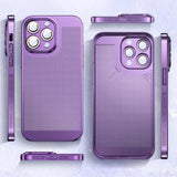 iPhone 15 Pro Hard Perforated Plastic Cover with Camera Lens Protection - Siver