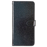 EIDERWOOD Motorola Moto G54 Leather Flip Case with Wallet and Strap - Glitter - Black