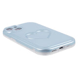 iPhone 15 Flexible Plastic Case w. Heart - Light Blue