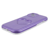 iPhone 15 Flexible Plastic Case w. Heart - Purple