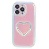 iPhone 15 Pro Flexible Plastic Case w. Heart - Multicolored