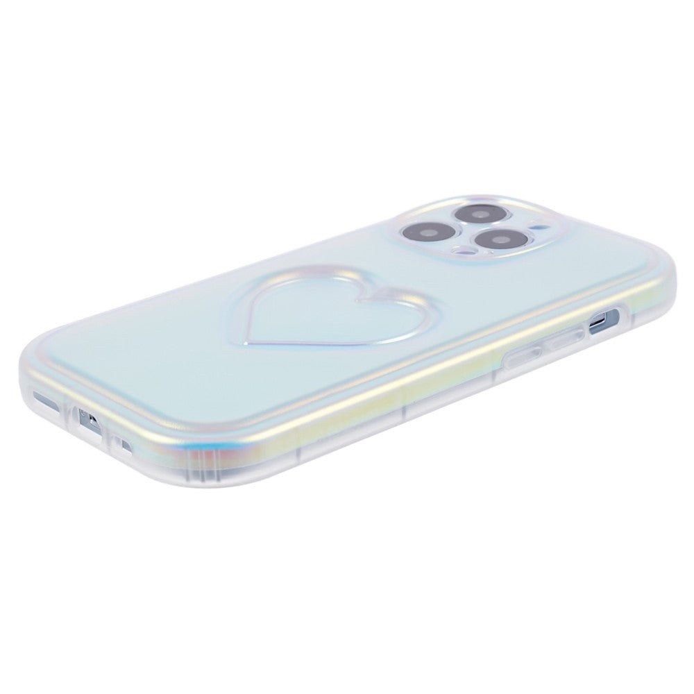 iPhone 15 Pro Flexible Plastic Case w. Heart - Multicolored