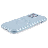 iPhone 15 Pro Flexible Plastic Case w. Heart - Light Blue