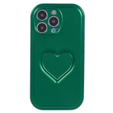 iPhone 15 Pro Flexible Plastic Case w. Heart - Green