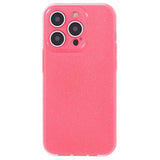 iPhone 15 Pro Flexible Plastic Case w. Glitter - Neon Pink