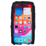 iPhone 15 Pro Flexible Plastic Back Cover w. Fur - Heart - Black