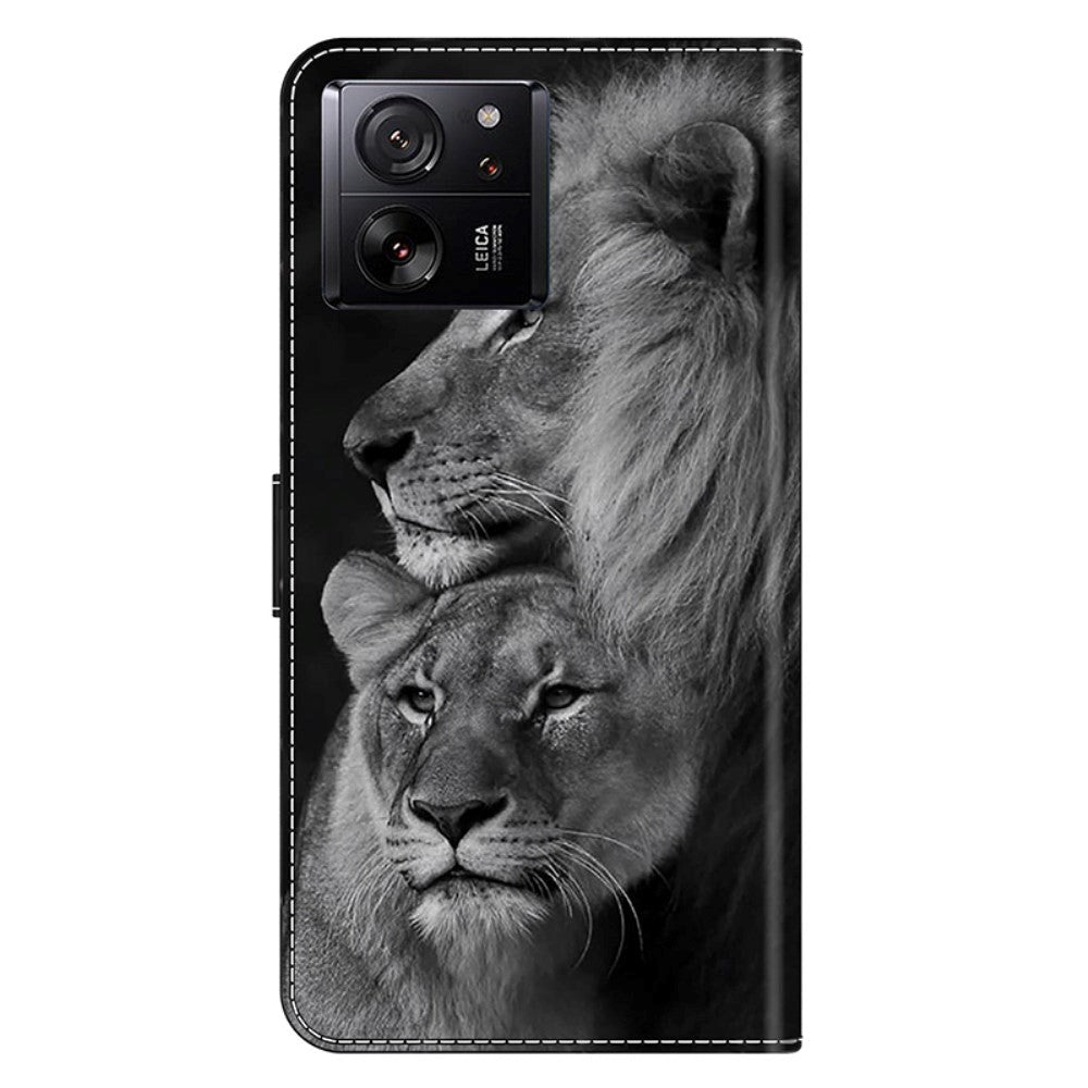 Xiaomi 13T / 13T Pro Leather Wallet Case w. Print - Lions