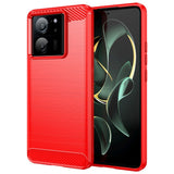 Xiaomi 13T / 13T Pro Brushed Carbon Fiber Plastic Case - Red