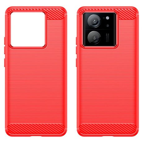 Xiaomi 13T / 13T Pro Brushed Carbon Fiber Plastic Case - Red