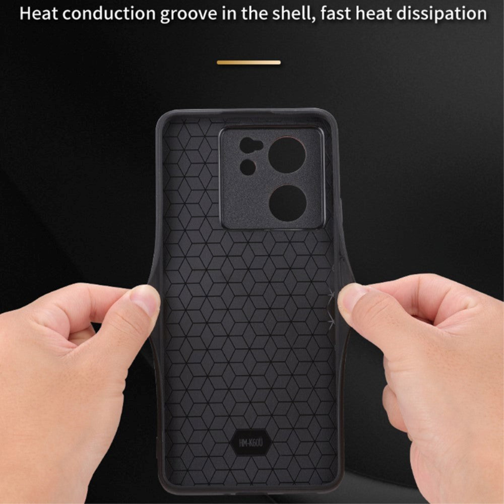 Xiaomi 13T / 13T Pro AZNS Leather Covered Plastic Case w. Pattern - Black