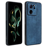 Xiaomi 13T / 13T AZNS Leather Covered Plastic Case w. Pattern - Blue