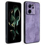 Xiaomi 13T / 13T Pro AZNS Leather Covered Plastic Case w. Pattern - Purple