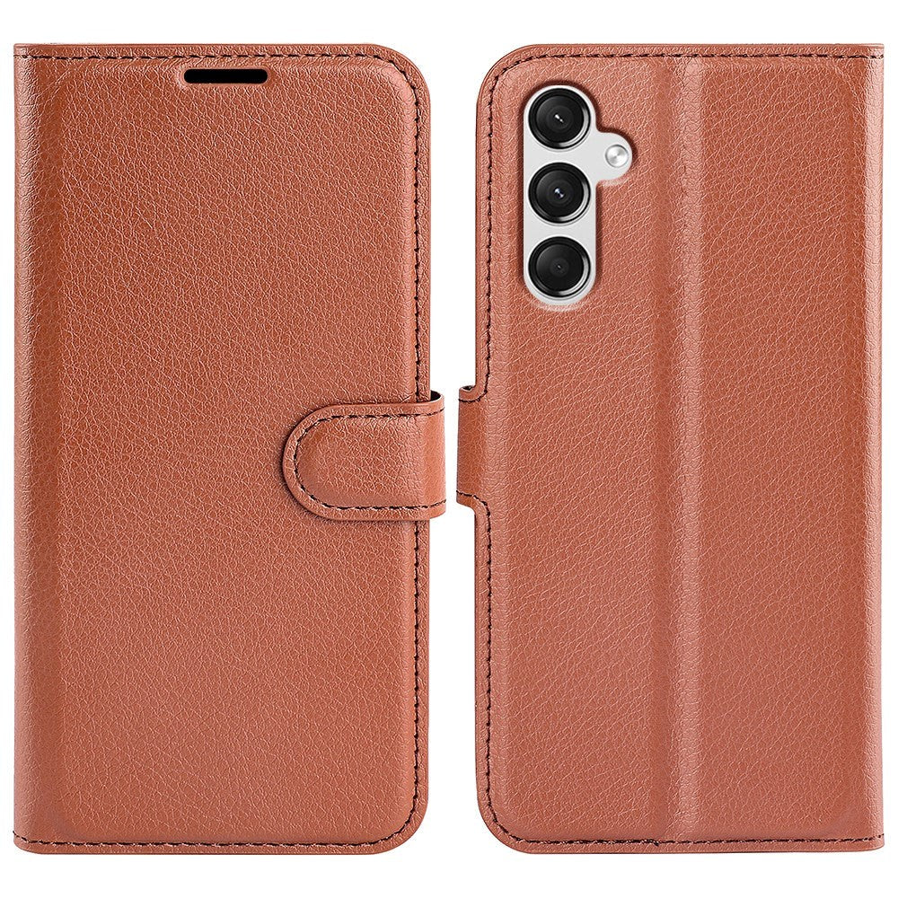 Samsung Galaxy A25 (5G) Litchi Læder Leather Case w. Wallet - Brown