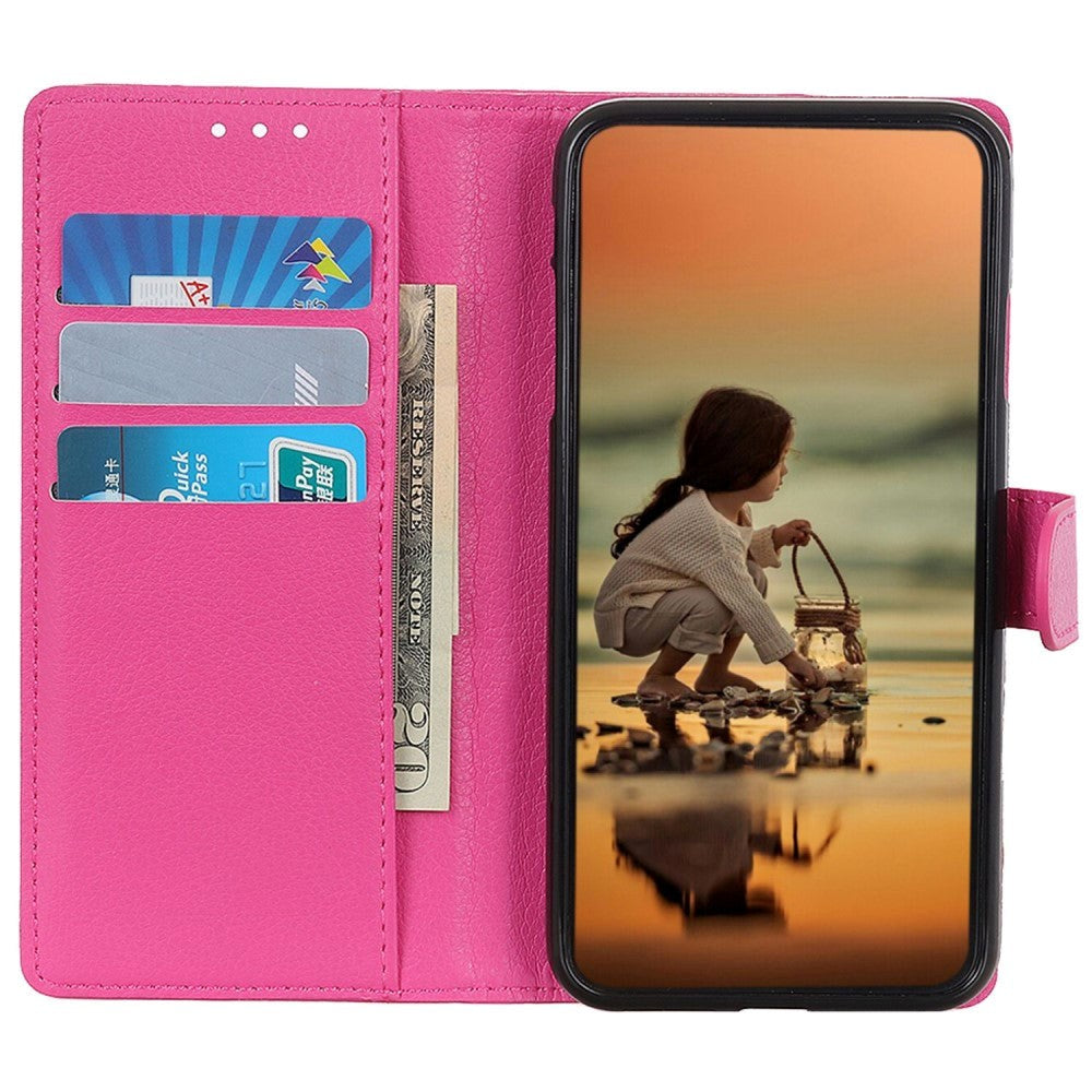 Samsung Galaxy S24 PU Litchi Leather Wallet Case - Pink