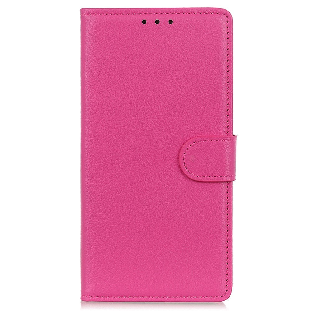 Samsung Galaxy S24 PU Litchi Leather Wallet Case - Pink