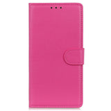 Samsung Galaxy S24 PU Litchi Leather Wallet Case - Pink