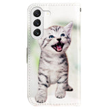 Samsung Galaxy S24 PU Leather Flip Case w. Wallet and Strap - Kitten