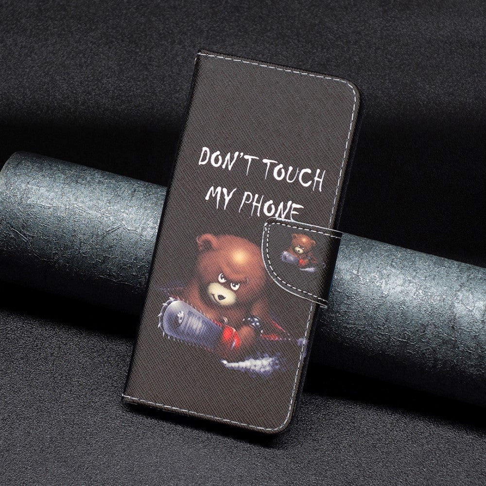 Samsung Galaxy S24 Ultra Leather Wallet Case & Print - "Don't Touch my Phone" Bear