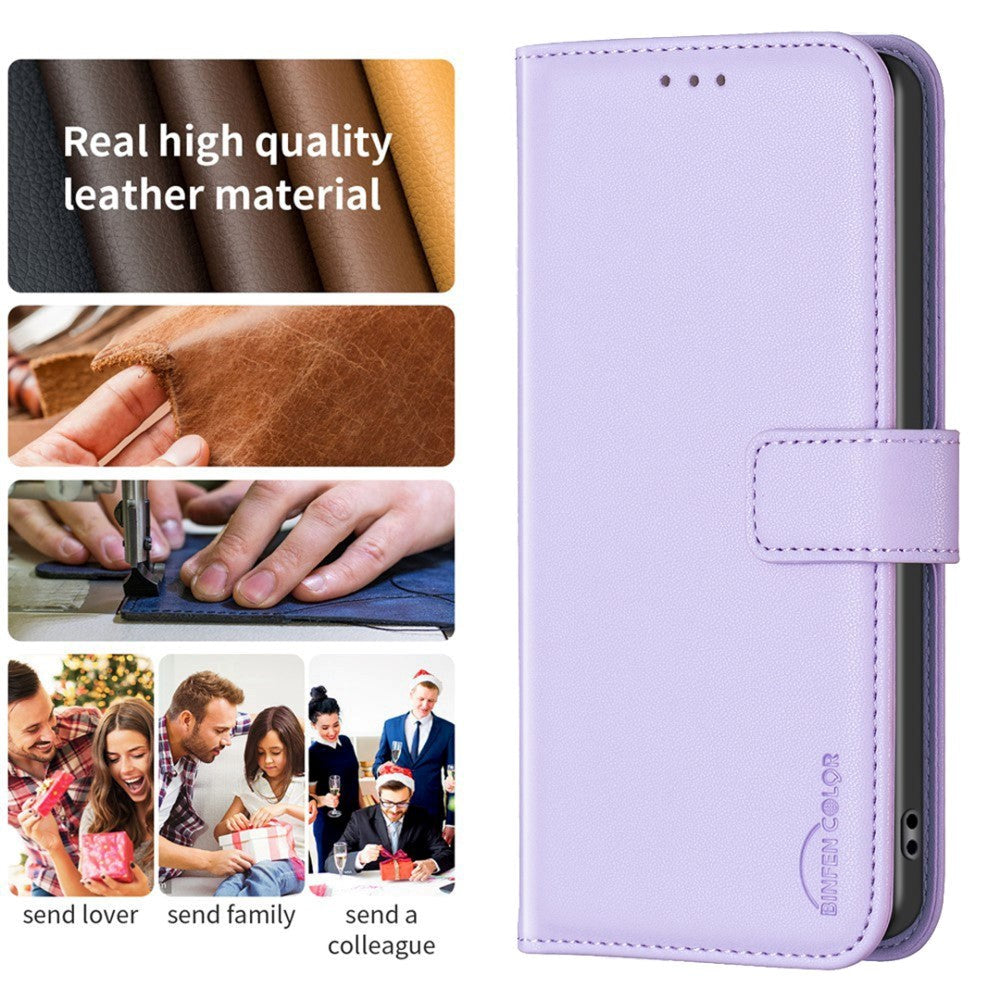 Samsung Galaxy S24 Ultra Faux Leather Flip Cover with Stand Function & Card Holder - Purple