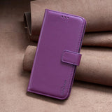 Samsung Galaxy S24 Ultra Faux Leather Flip Cover with Stand Function & Card Holder - Dark Purple