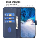 Samsung Galaxy S24+ (Plus) Faux Leather Flip Cover with Stand Function & Card Holder - Blue