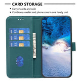 Samsung Galaxy S24+ (Plus) Faux Leather Flip Cover with Stand Function & Card Holder - Green